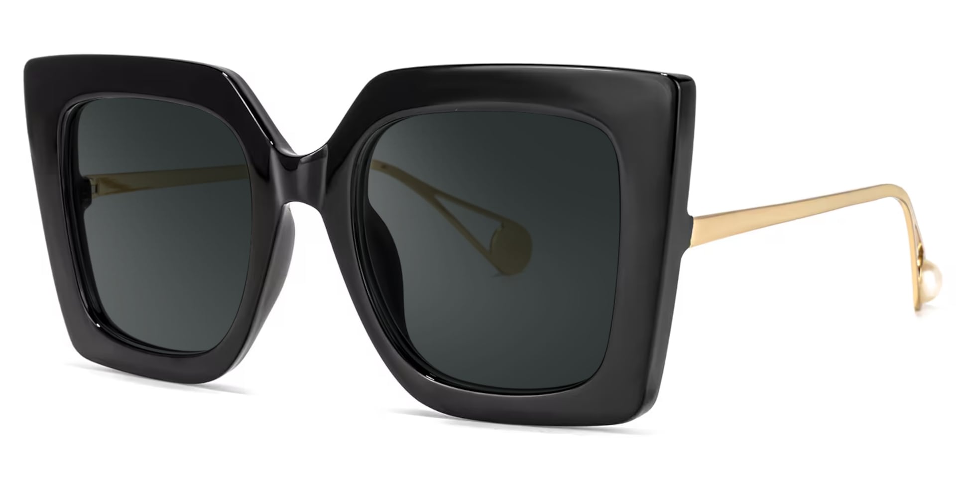 Qatar Square Black Sunglasses and Wide Frames1
