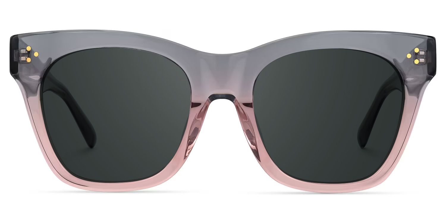 Tandy Rectangle Gray Sunglasses and Two-Tone Frames0