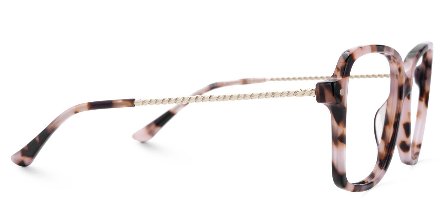 Thin Frame Square Glasses With Pink Tortoise On Sale2
