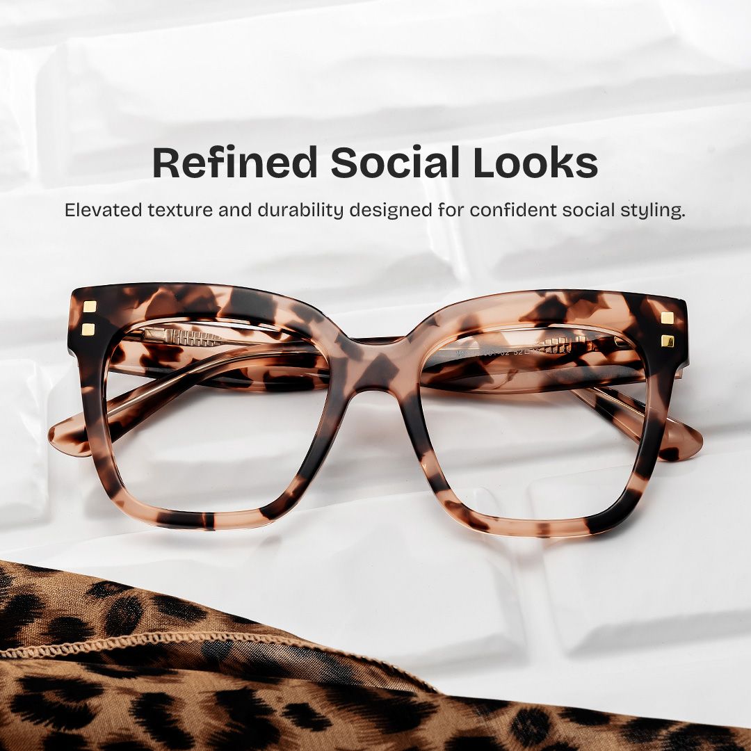 Minguela Square Cheetah Print Tortoise Glasses | Zeelool0