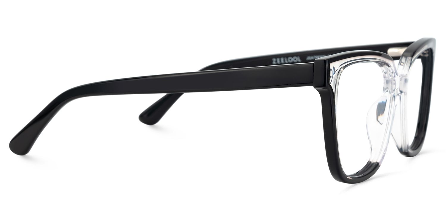 Benguie Black Clear Square Shape Eyeglasses | Zeelool4