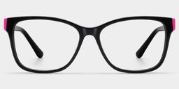 Eva Black Pink Rectangle Glasses1