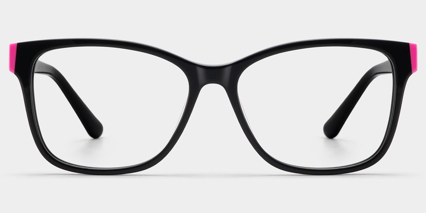 Eva Black Pink Rectangle Glasses
