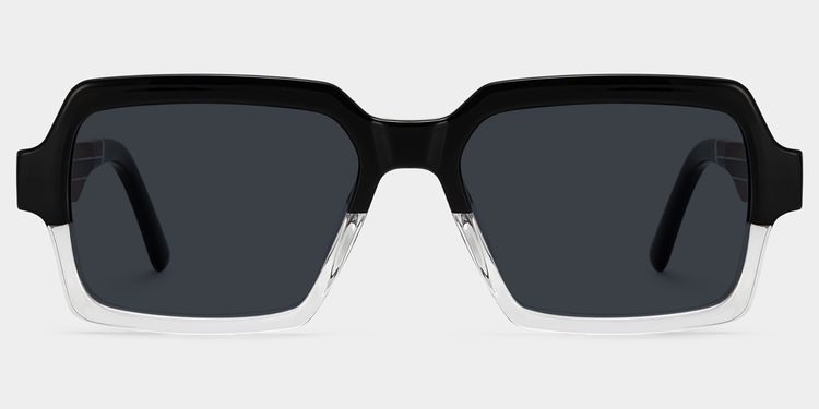 Jack Rectangle Black & Clear Sunglasses
