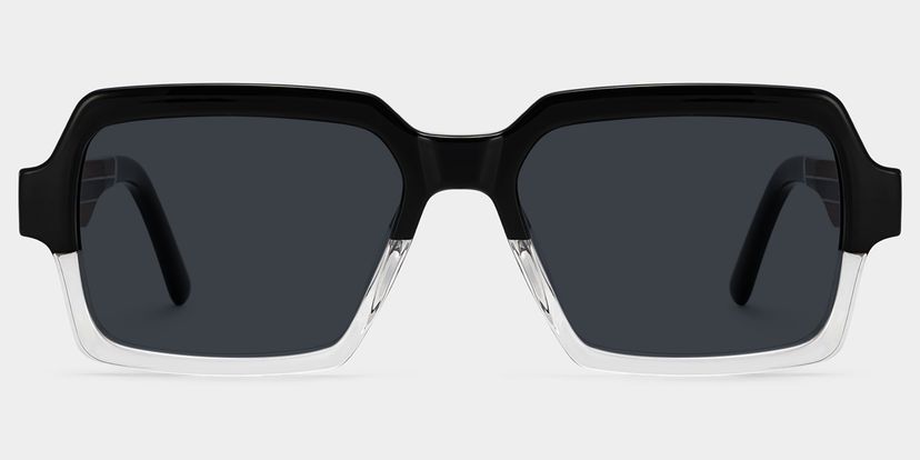 Jack Rectangle Black & Clear Sunglasses