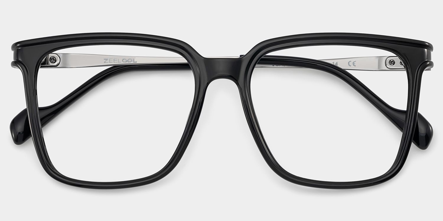 Thin Black Frame Glasses With Square Shape2