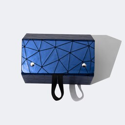 High-end Leather Hanging Blue Eyeglasses Storage1