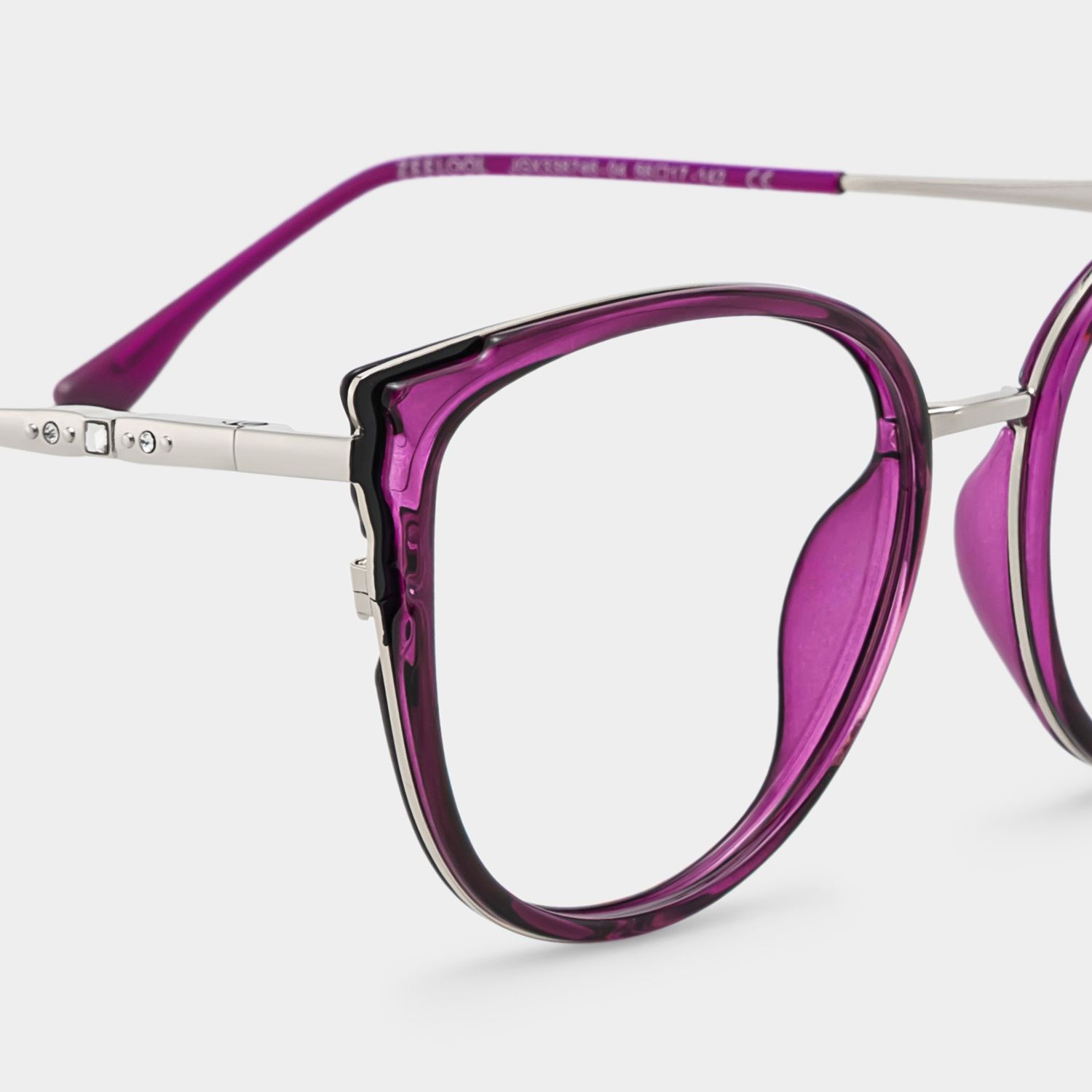 Estrada Cateye Purple Eyeglasses with Mixed Materials -Zeelool