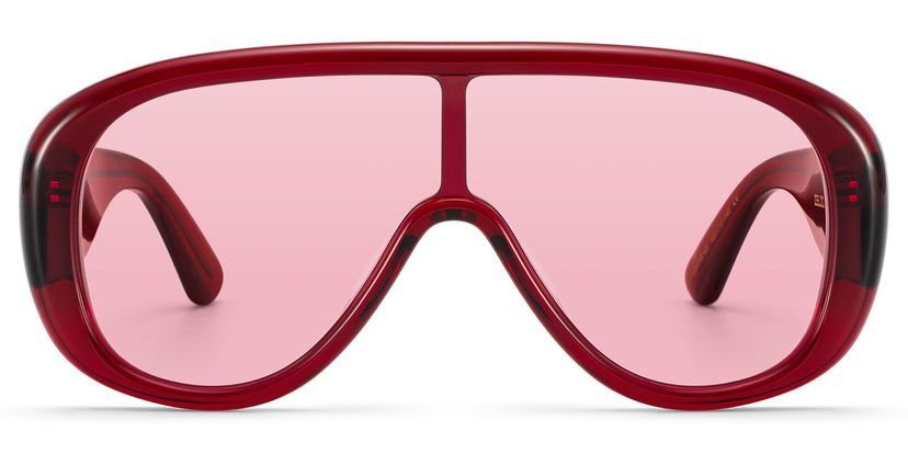 The Shield Burgundy Aviator Glasses
