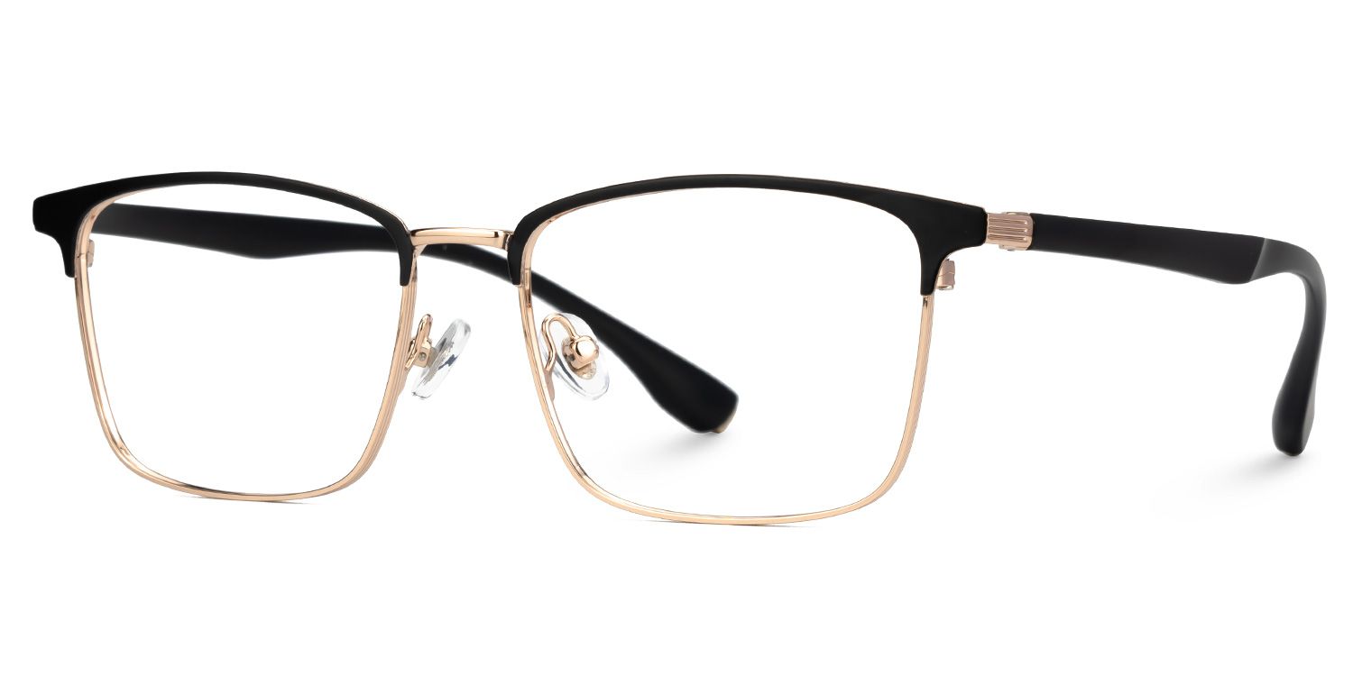 Eaddy Gold Eyeglasses with Rectangle Shape | Zeelool Optical1