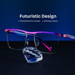 Violet Browline Iridescent Glasses0