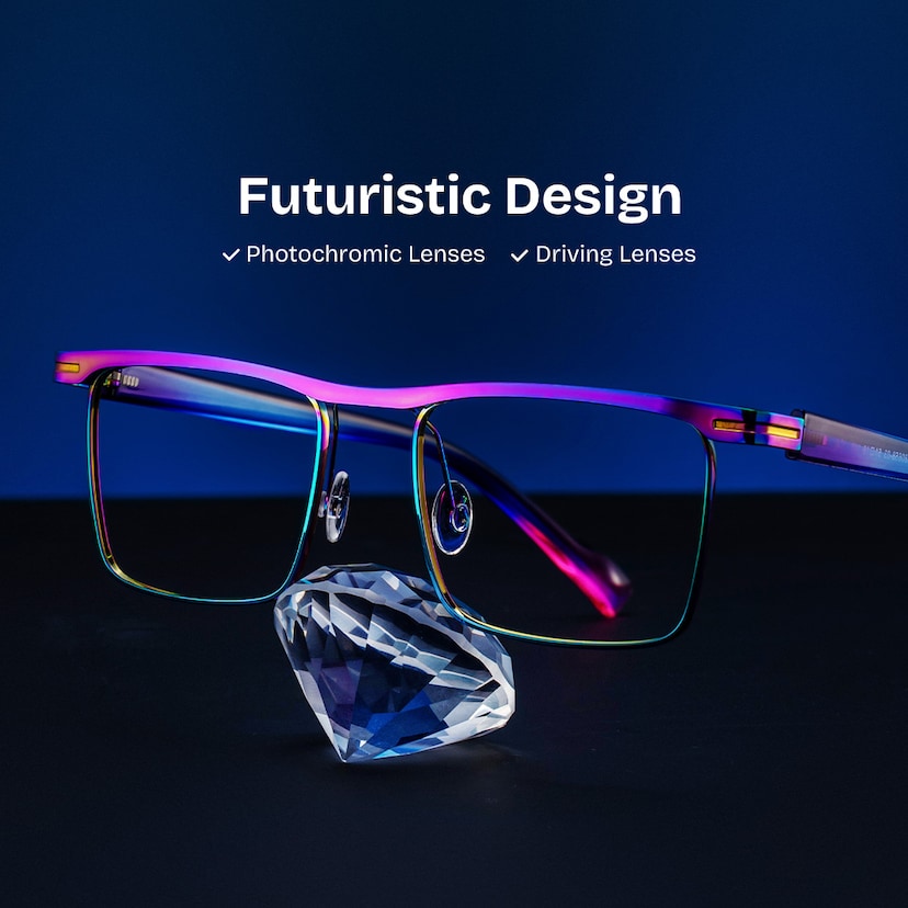 Violet Browline Iridescent Glasses