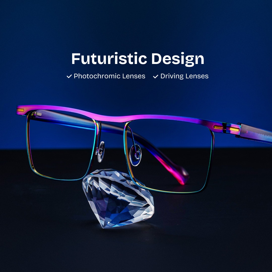 Violet Browline Iridescent Glasses