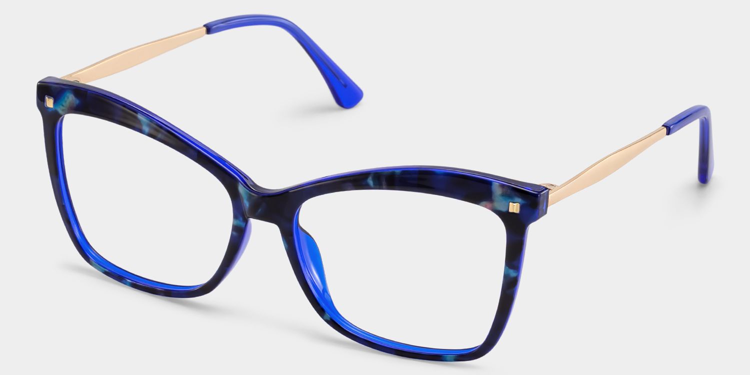Blue-Tortoise Color for Isaebella Frame Glasses | Zeelool