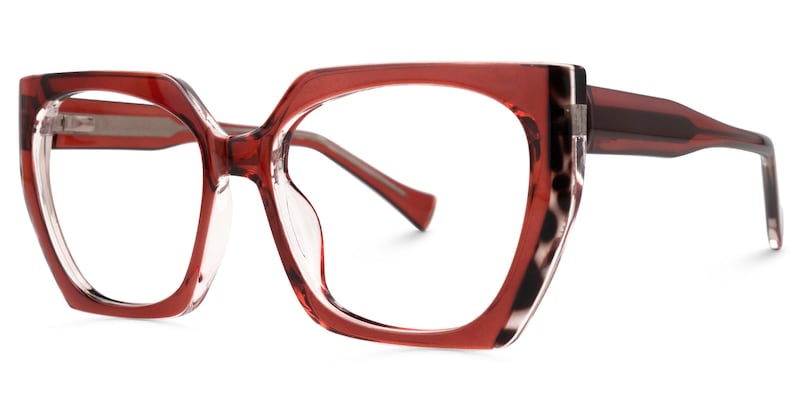 Geometric Sallyann Red Glasses on sale -Zeelool Glasses1