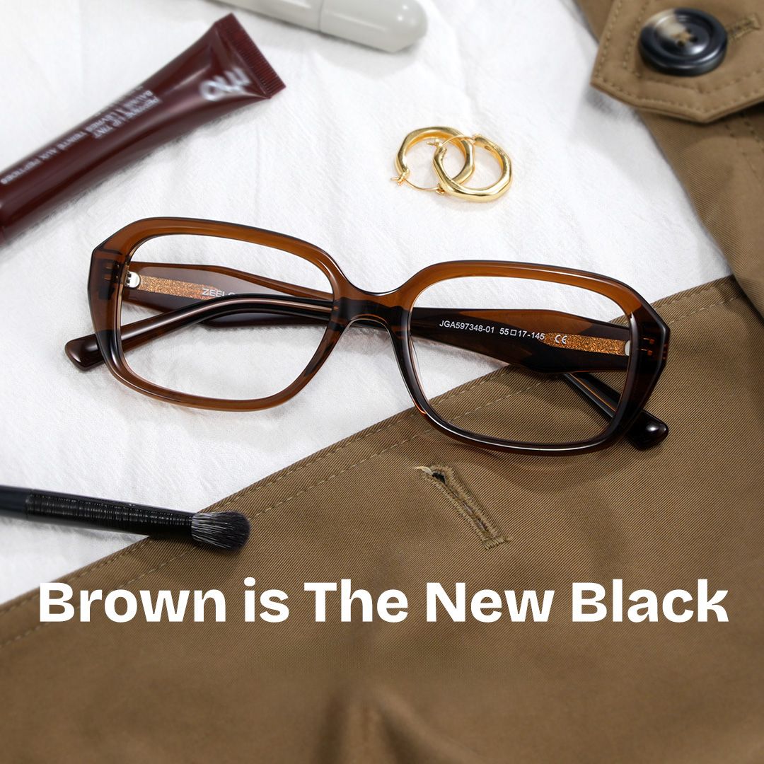 Rowan Orange Brown Rectangle Glasses for Women | ZEELOOL0