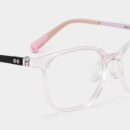 Lane Rectangle Pink Clear Glasses5