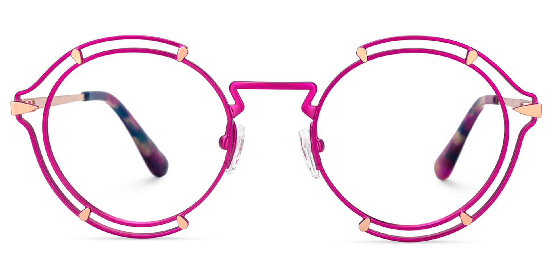 Round Purple Eyeglasses With Metal Material0