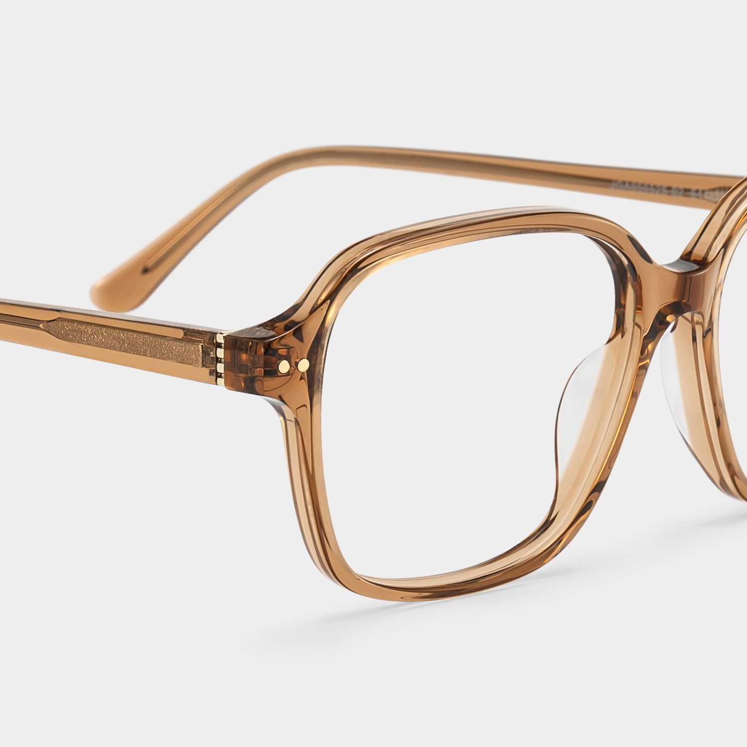 Clementine Clear Brown Square Glasses for Teenager | ZEELOOL