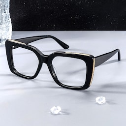 Maynard Rectangle Black Glasses0