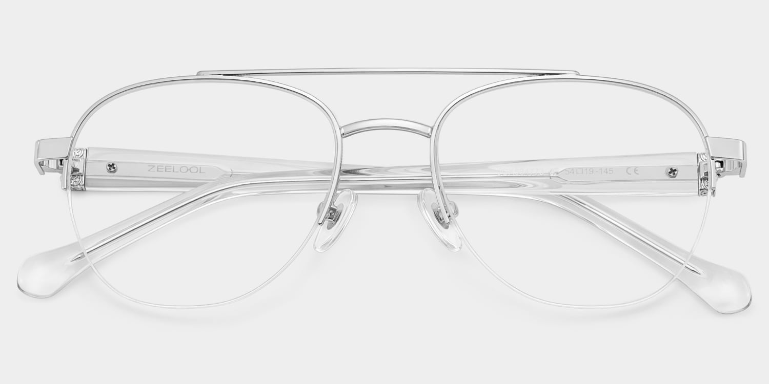 Emily Aviator Silver Glasses1