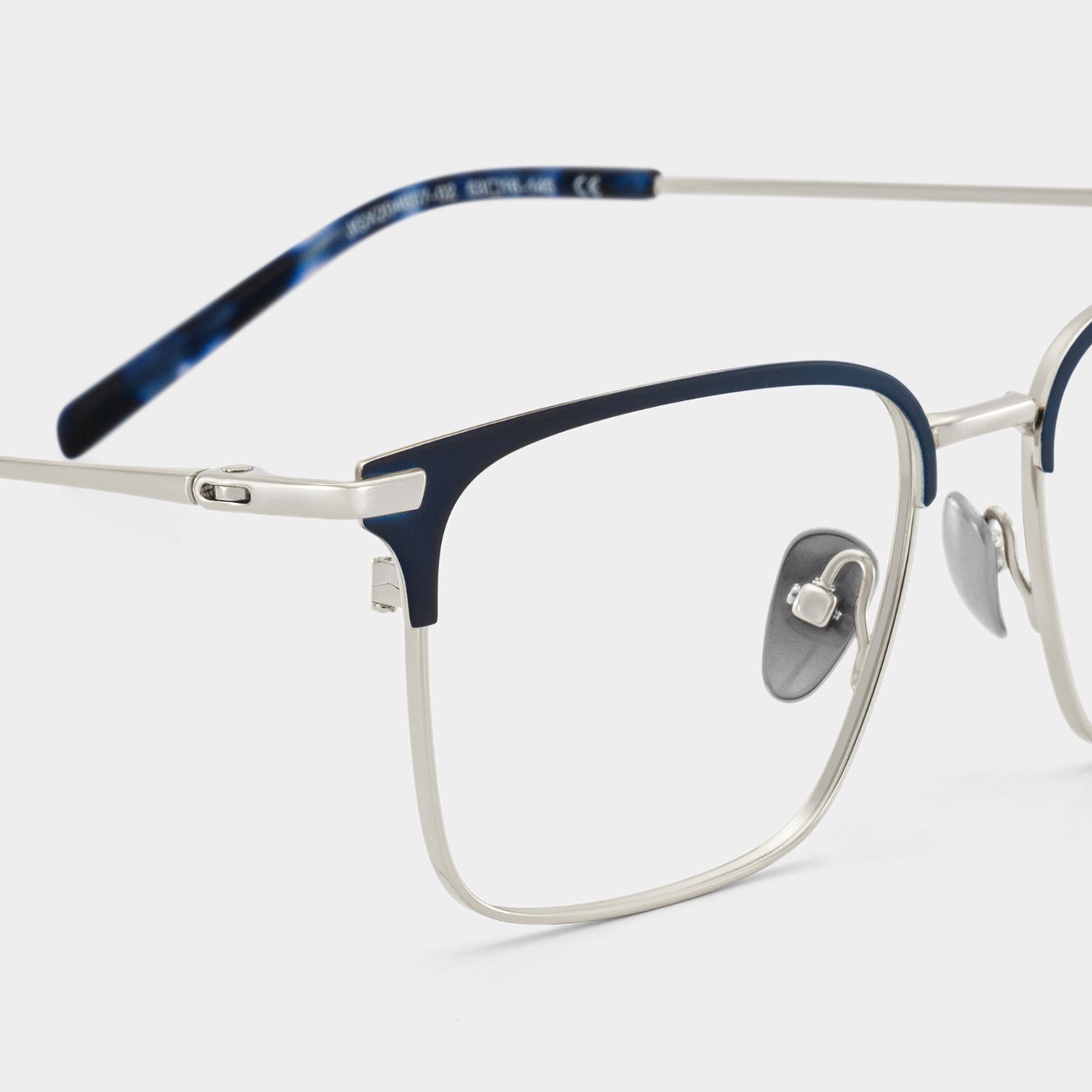 Maxwell Blue Browline Glasses Frames in Titanium for Men | ZEELOOL4