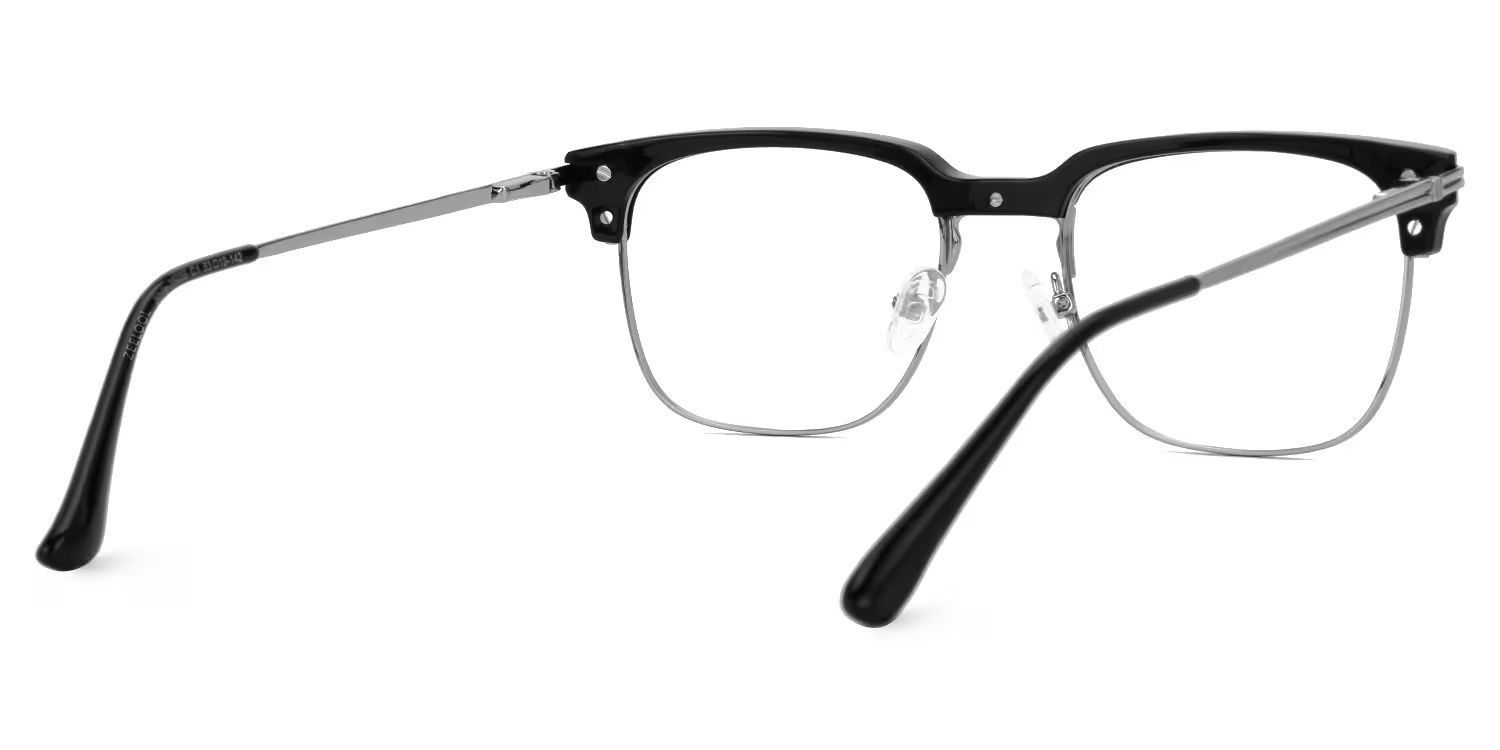 Boyde Black Eyeglasses with Browline Design5
