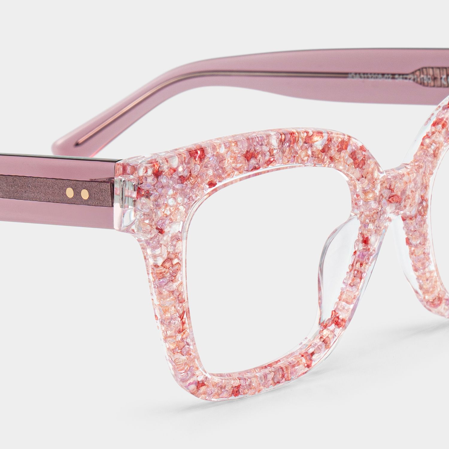 Renata Square Pink Glitter Glasses Frames for Women | ZEELOOL7
