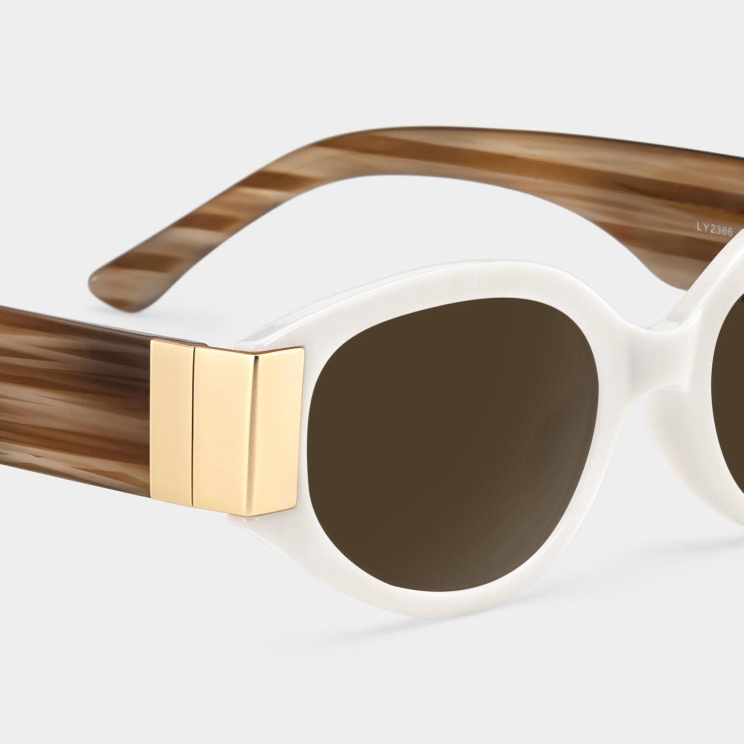 Havana white Frame Polarized Sunglasses with cat-eye Style Online | ZEELOOL4