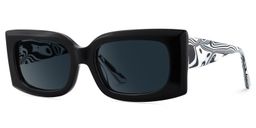 Orduno Black Rectangle Sunglasses2