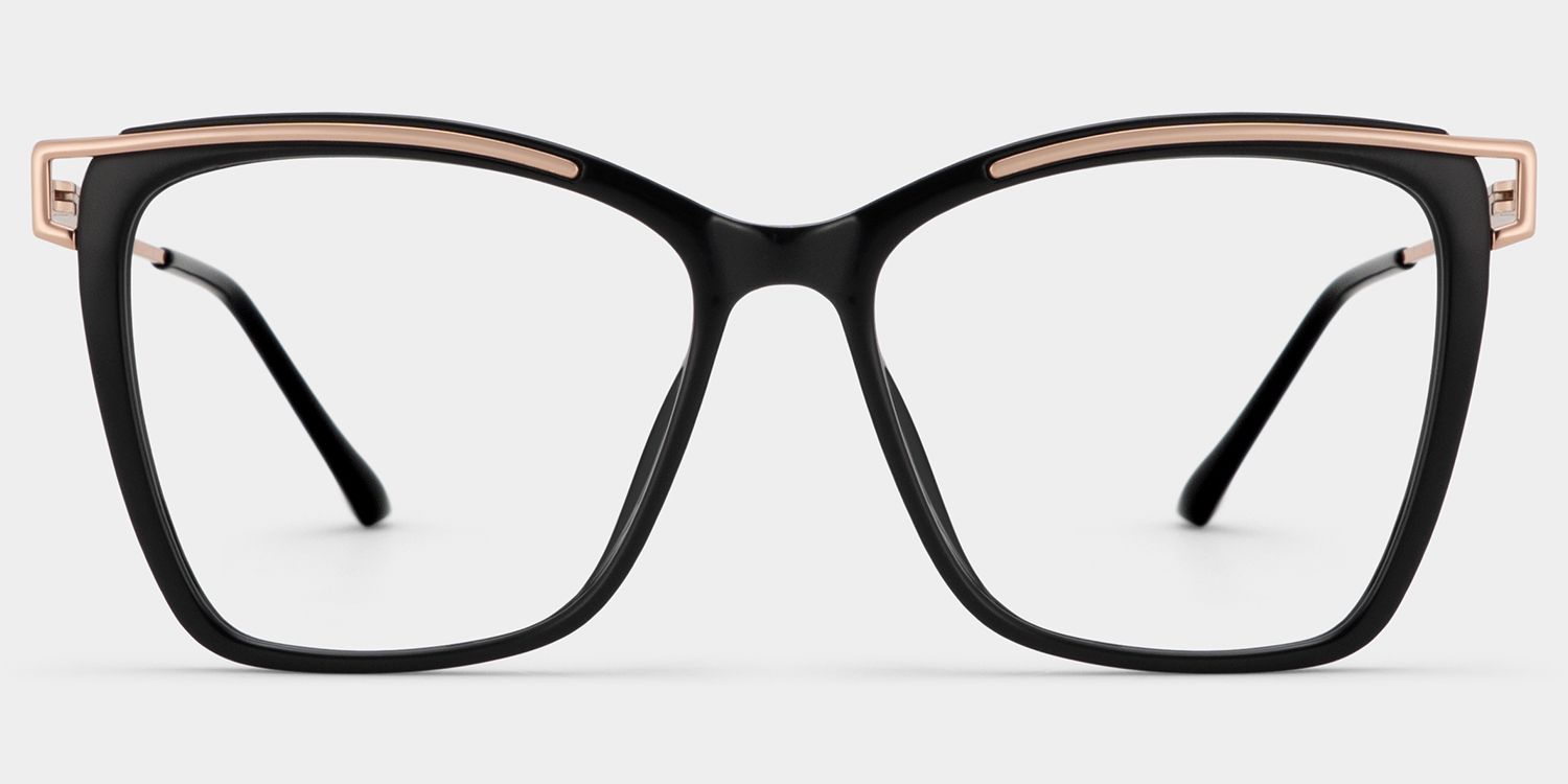 Krystle Square Black Eyeglasses and Glasses Frames2
