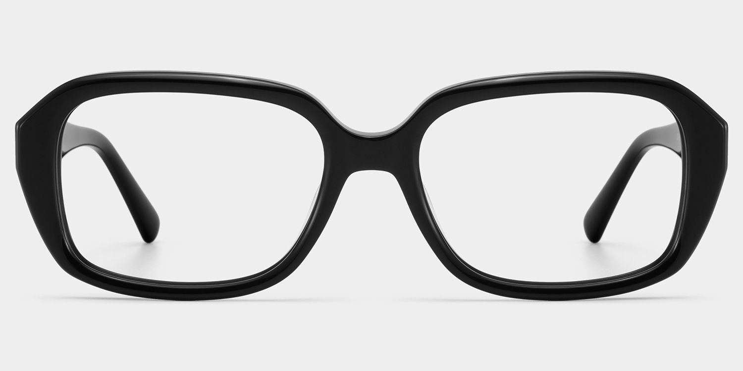 Rowan Black Full Rim Rectangle Eyeglasses for Women | ZEELOOL