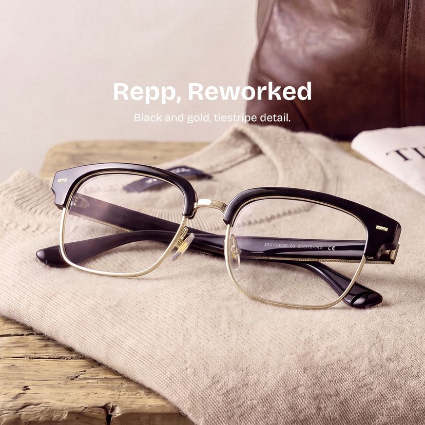 Eden Black Browline Glasses
