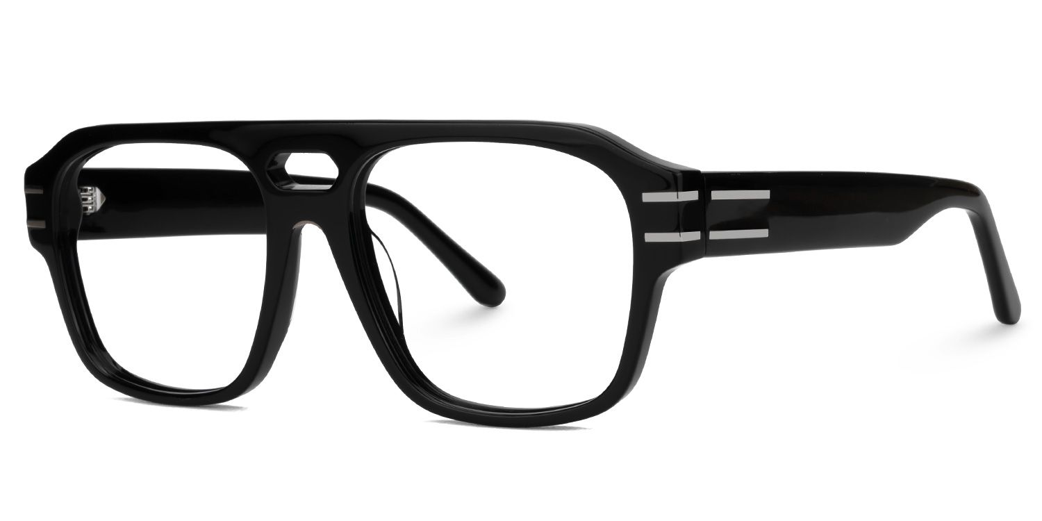 Haque Black Eyeglasses with Aviator Shape | Zeelool Optical1