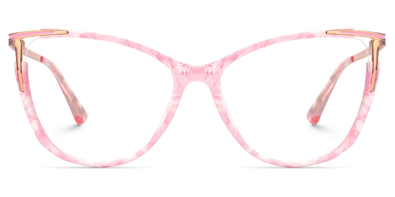 New Pink-Floral Color for Yomary Mixed-Material Eyeglasses  | Zeelool Optical0