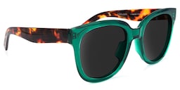Harrell Square Dark-Green Sunglasses2