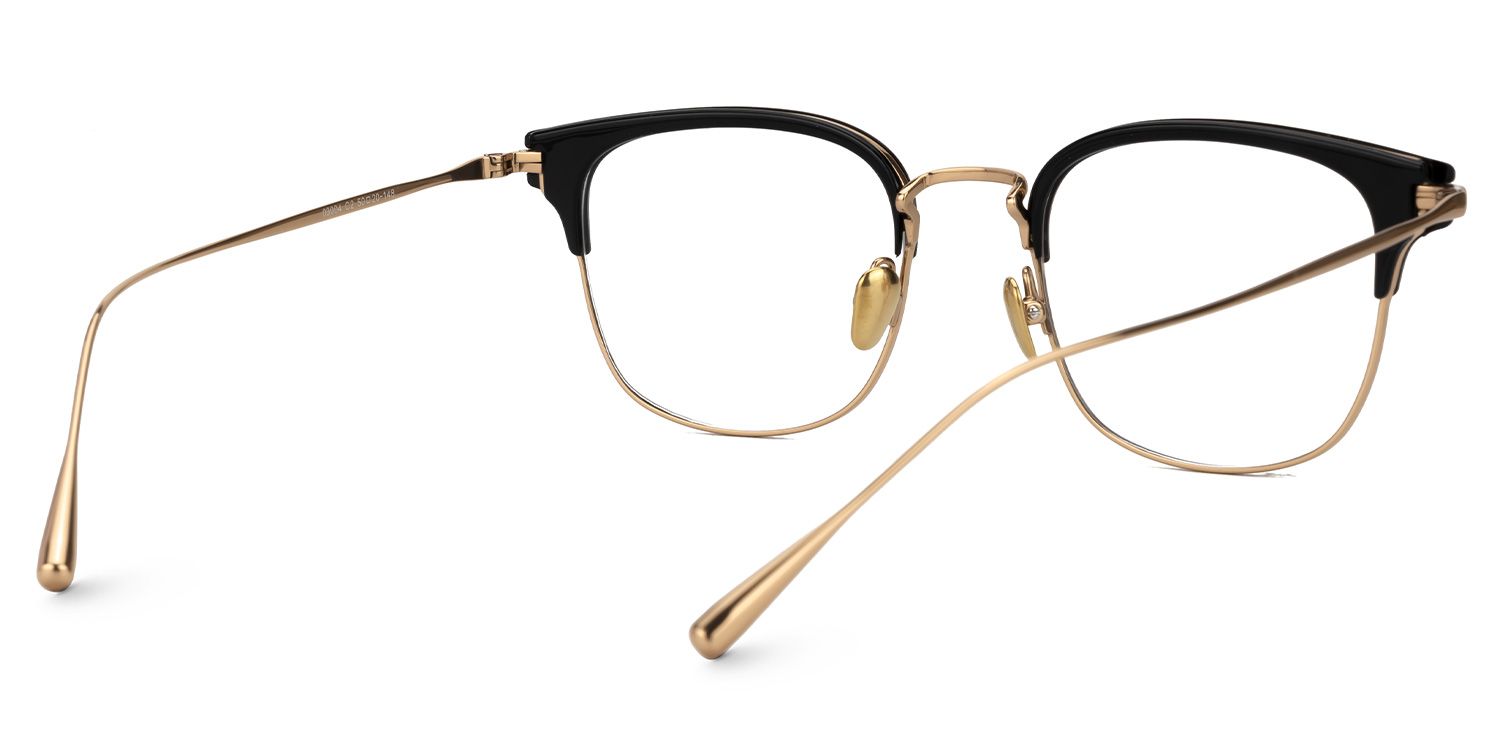 Mecca Gold Eyeglasses with Browline Shape | Zeelool Optical3
