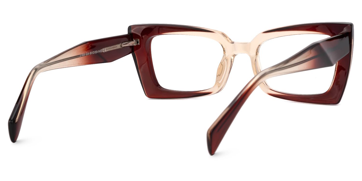Bueghly Beige-Red Eyeglasses with Rectangle Shape | Zeelool Optical3