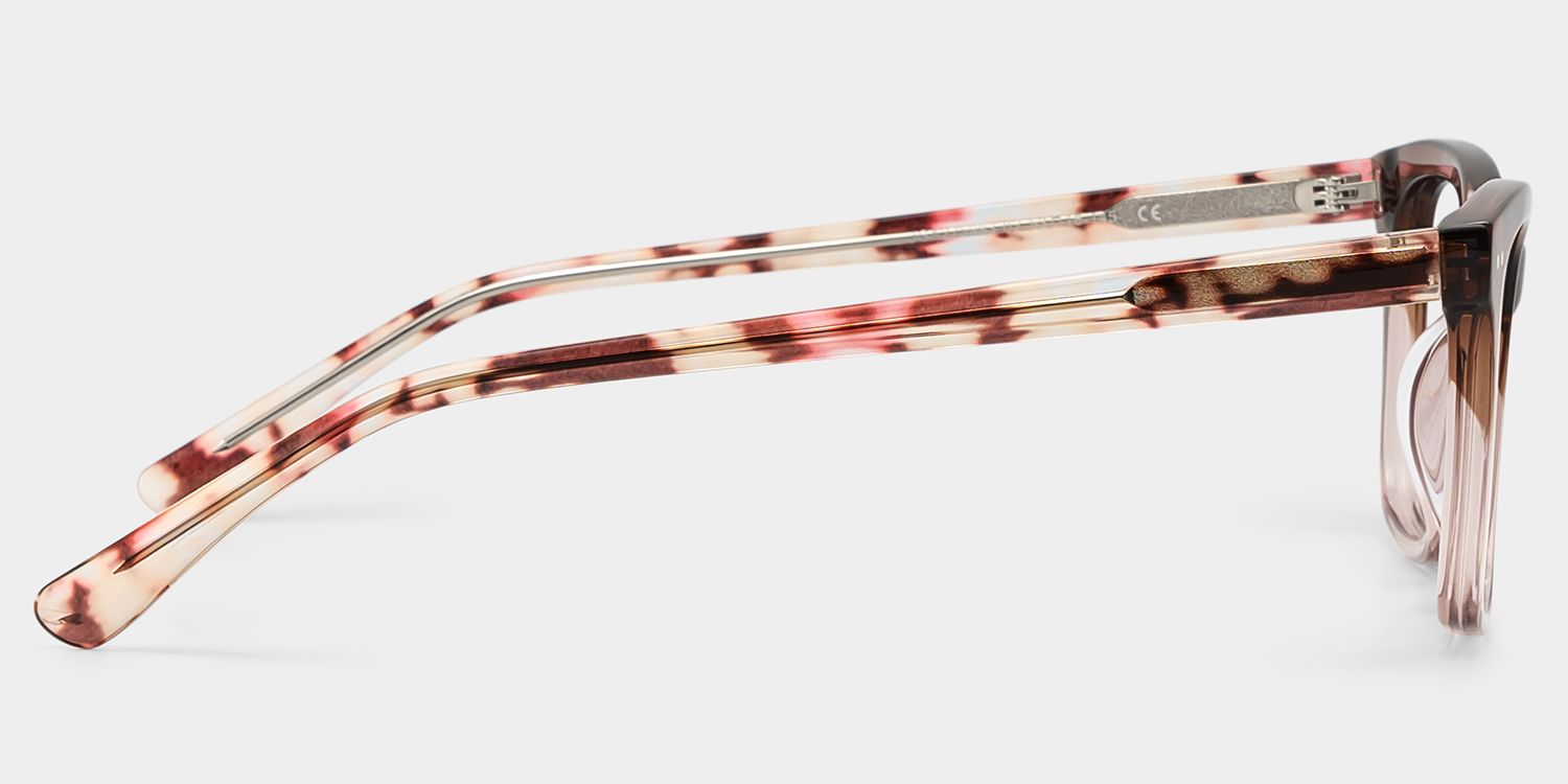 Layla Brown Flower Square Eyeglass Frames | ZEELOOL4