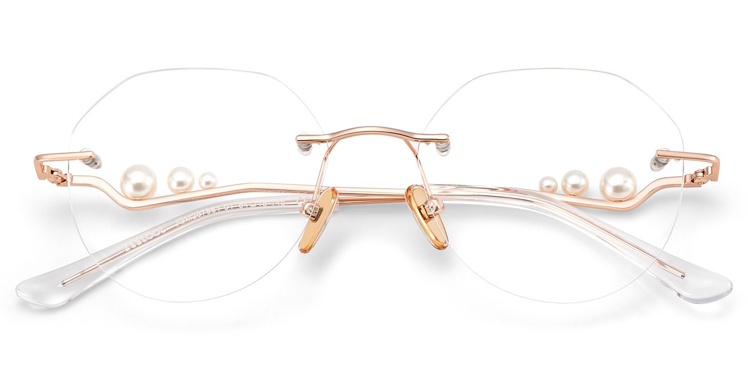 Wyatt Eyeglasses in Geometric Rose Gold Frame | Zeelool3