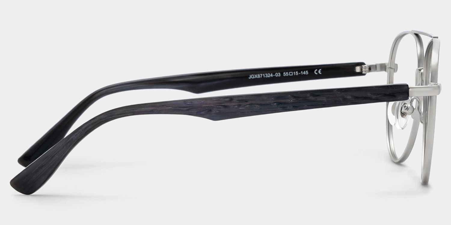 Aspen Silver Aviator Mixed Frame Glasses for Men | ZEELOOL4
