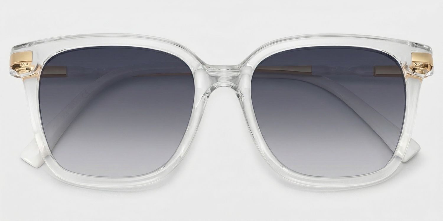 Jacqui Clear Square Polarized Sunglasses for Driving | ZEELOOL1