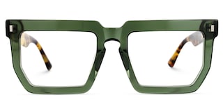 Daniela Rectangle Green Glasses1