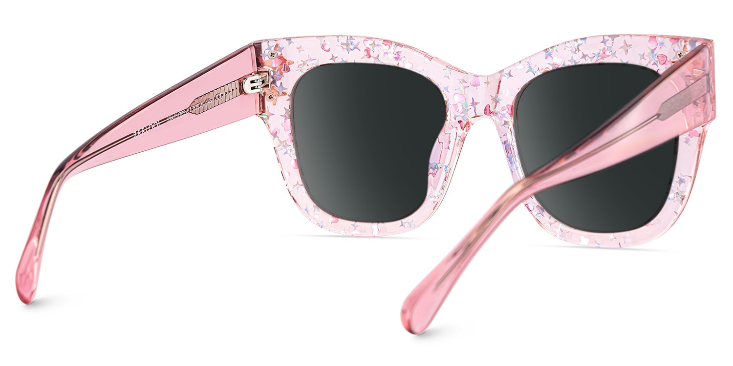 Minfia Square Pink Glasses5