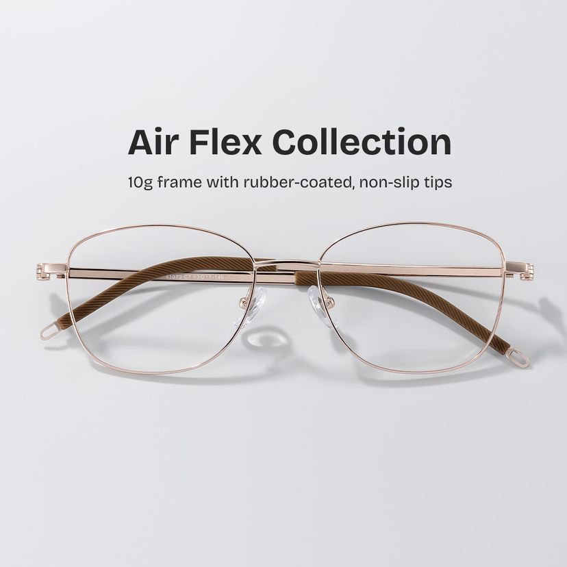 Nicole Rectangle Gold Glasses