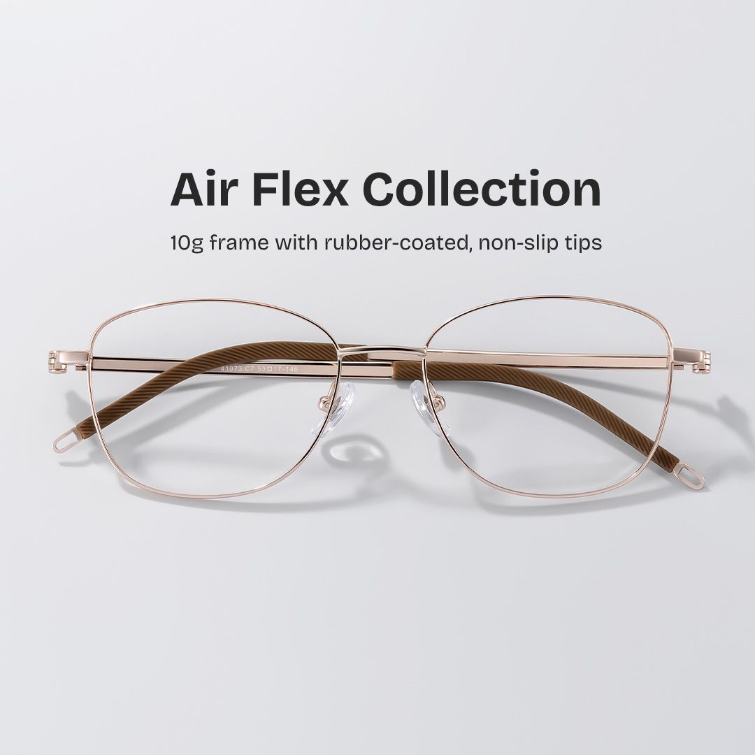 Nicole Gold Wire Frame Glasses in Rectangle Metal Material | ZEELOOL0