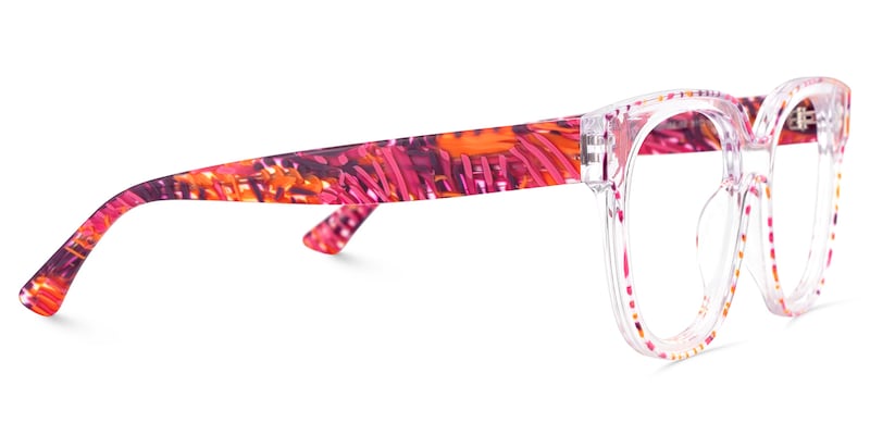 Jett Acetate Red Frame Glasses with Square Shape | Zeelool4