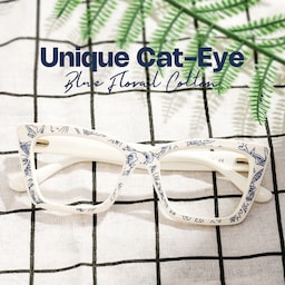 Mcnatt Cateye Blue Floral Glasses0