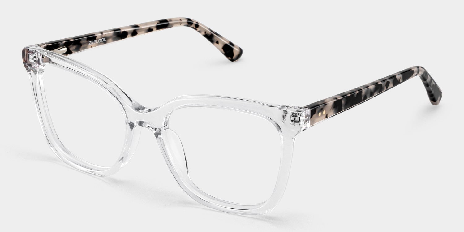 Sage Crystal Frame Glasses with Rectangle Frame Online | ZEELOOL