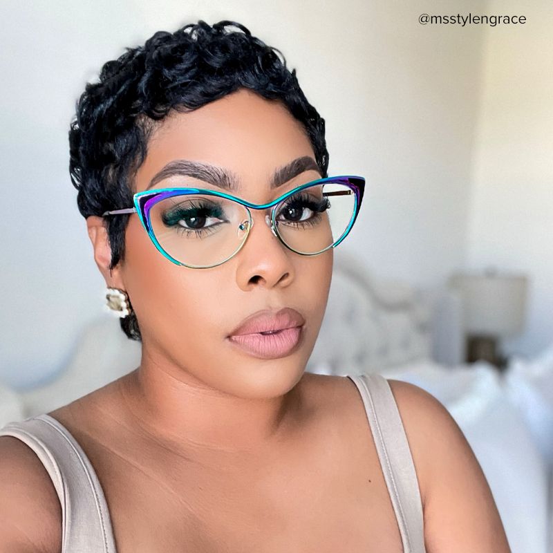 Ellen Cateye Eyeglasses and Iridescent Thin Frames4